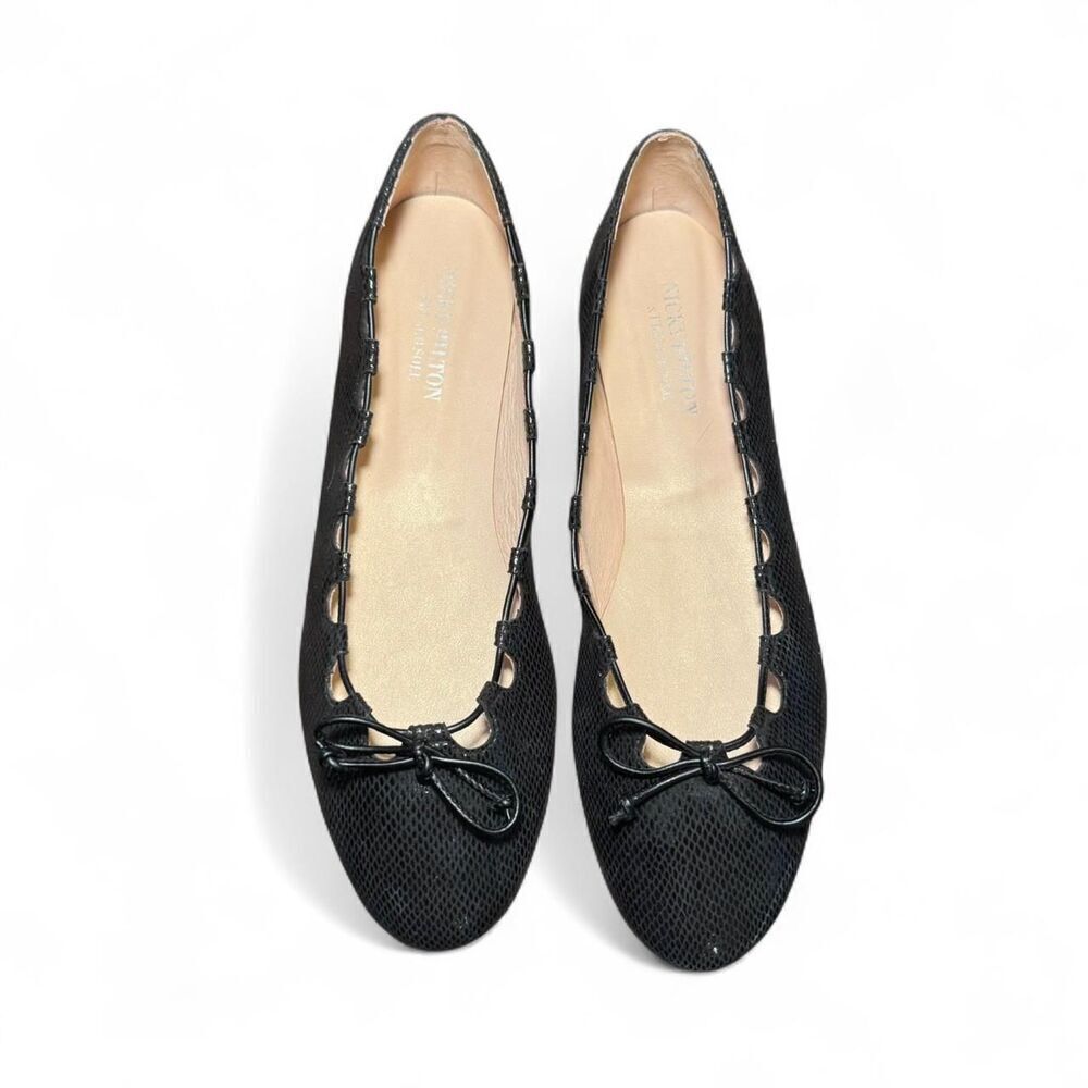 Nicky Hilton X French Sole Women's Black  Viper Print Ballet shoes Size 11B